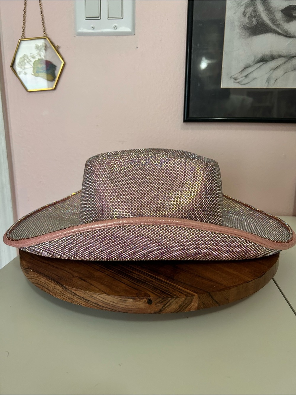 Embellished Pink Rhinestone Cowboy Hat - Picture 4 of 7